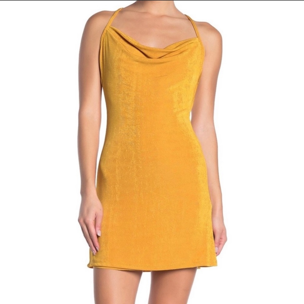 Naked Wardrobe “Back To My X” Cowl Mini Dress Sz L